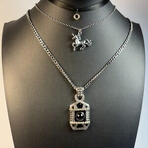 Pendant Choker Necklace Silver Tone Delicate Whimsygoth Unicorn